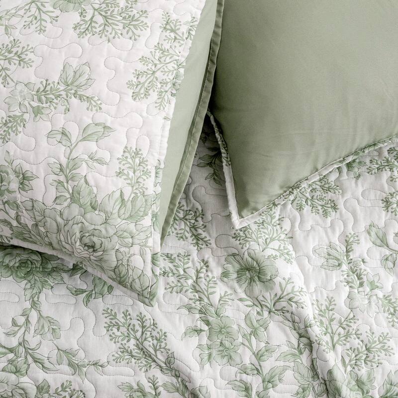 Wonderful Floral Quilt Set 3 Piece Cotton