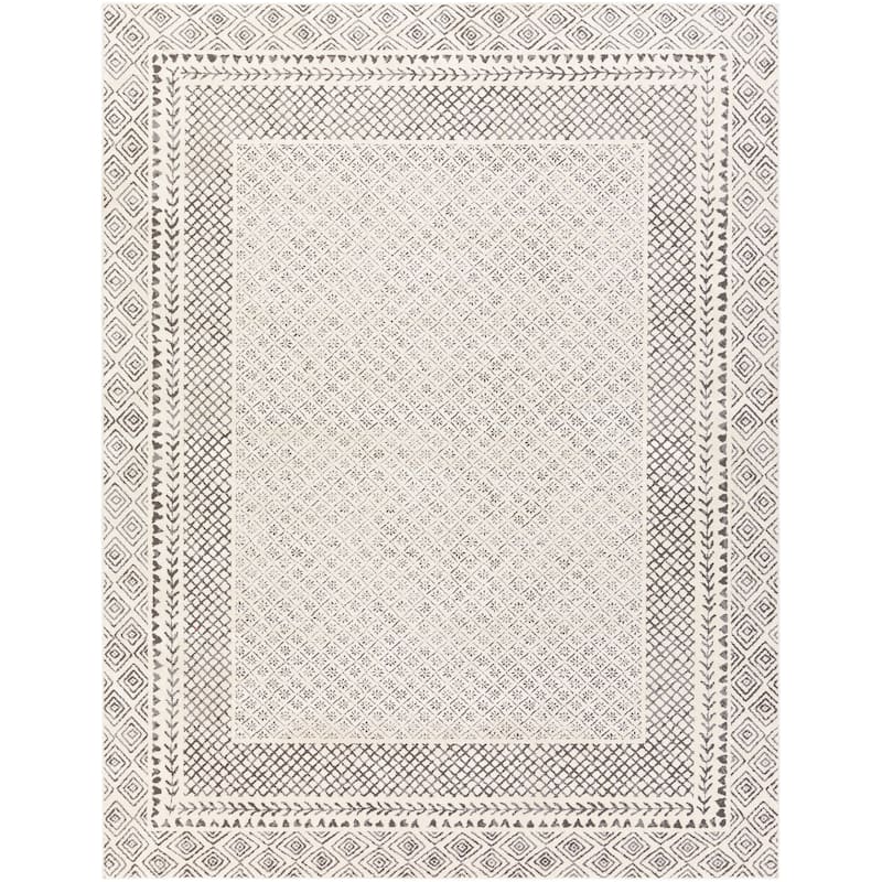 Livabliss Tiffany Grey Bohemian Border Area Rug