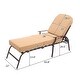 preview thumbnail 7 of 5, Adjustable Outdoor Steel Patio Chaise Lounge Chair with Cushions Beige