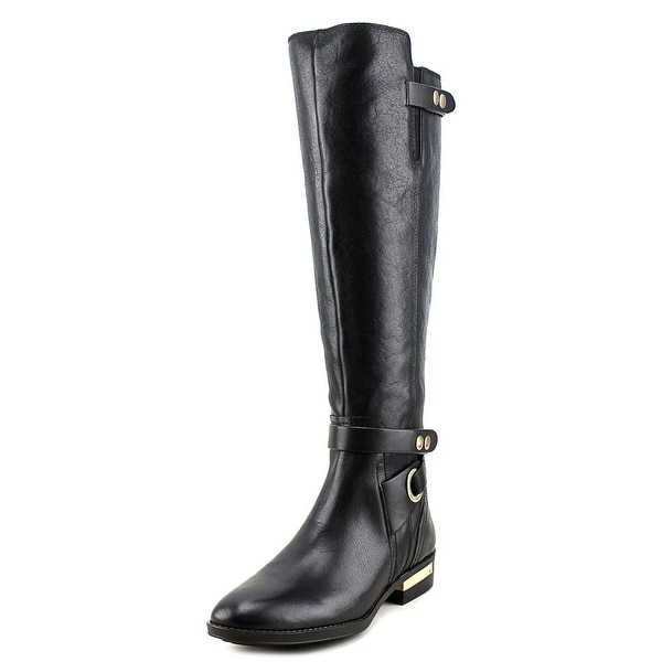 Vince Camuto Prini Women Round Toe Leather Black Knee High Boot