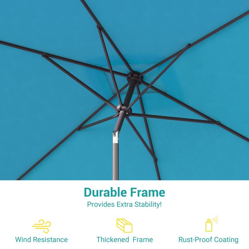 BONOSUKI 6x9FT Patio Market Umbrellas Table Umbrella with Tilt Button