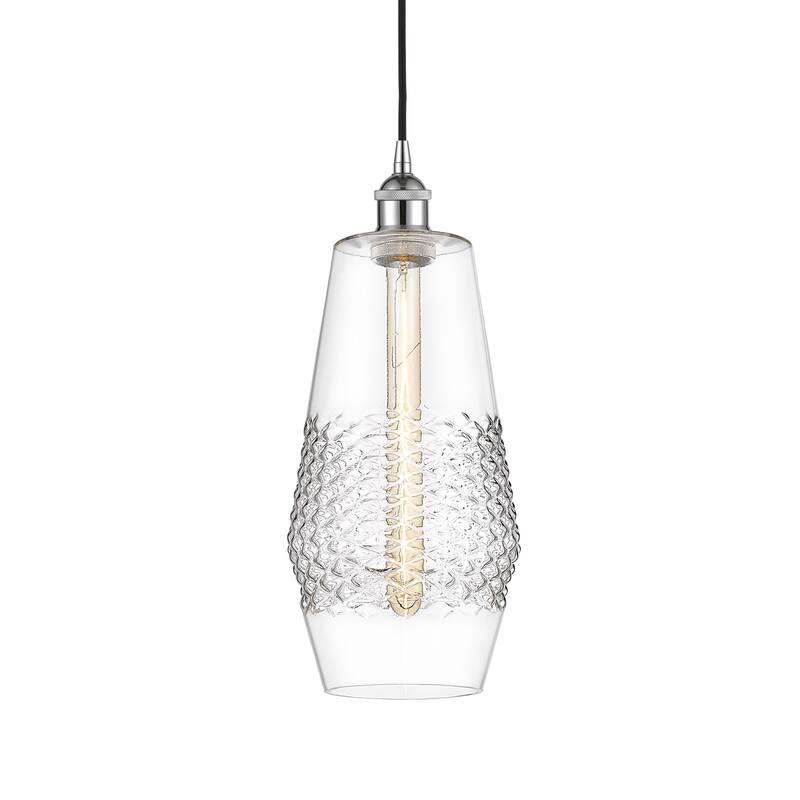 Innovations Lighting 616-1P-17-7 Windham Pendant Windham 7" Wide Mini - Polished Chrome / Clear