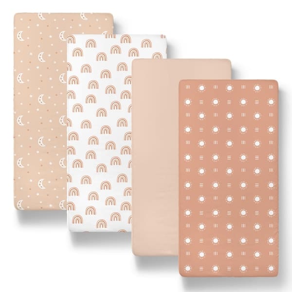 slide 2 of 5, The Peanutshell Boho Bassinet Crib Sheet 4 Pack Set