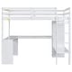 preview thumbnail 7 of 18, Full Size Loft Bed with L-shaped Desk, Wardrobe and Storage Shelves