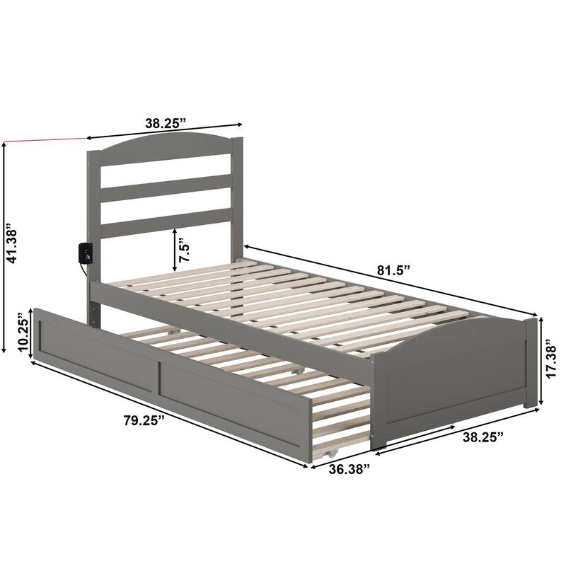 Warren Solid Wood Platform Bed with Footboard and Twin XL Trundle