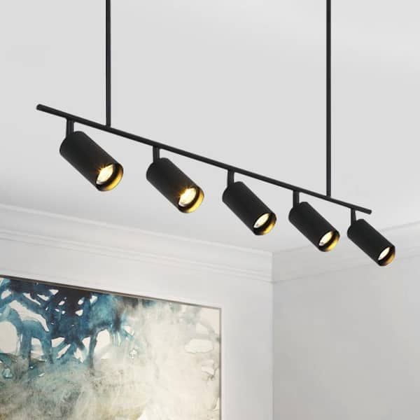 slide 2 of 12, Modern Kitchen Island Linear Track Light Fixtures Black