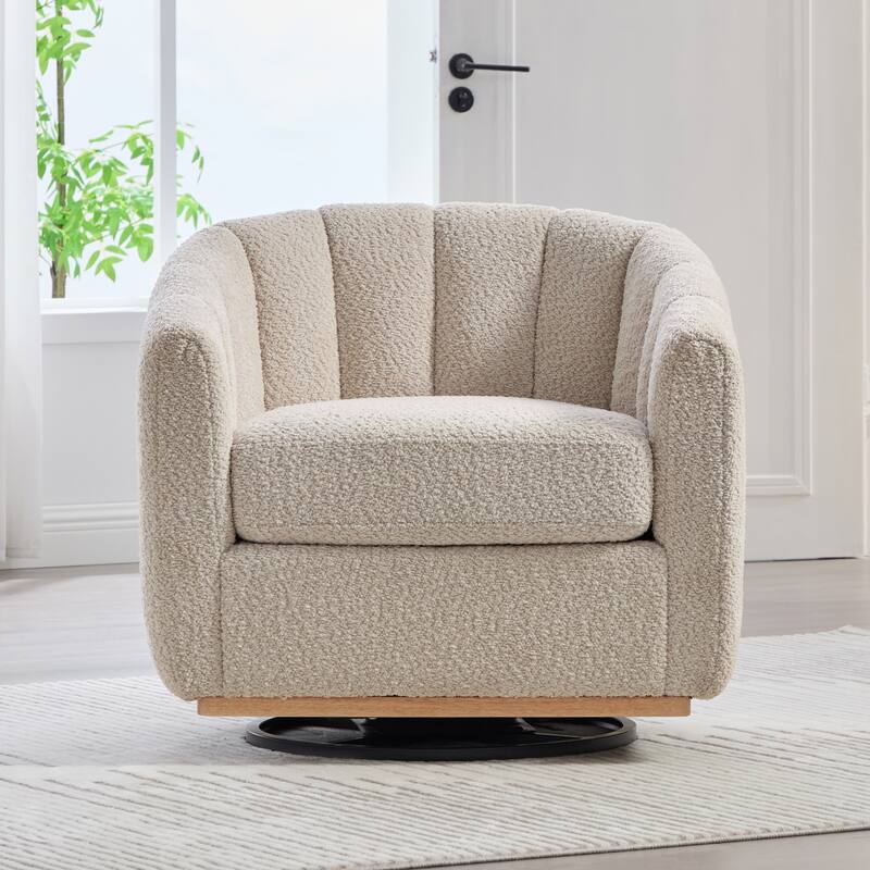 32.3" W Modern Swivel Accent Chair,Chenille Single Sofa Seating