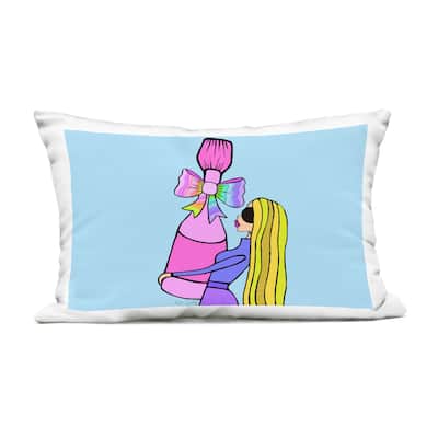Stupell Bold Fashionista with Wine Bottle Printed Outdoor Throw Pillow Design by Katie Conley