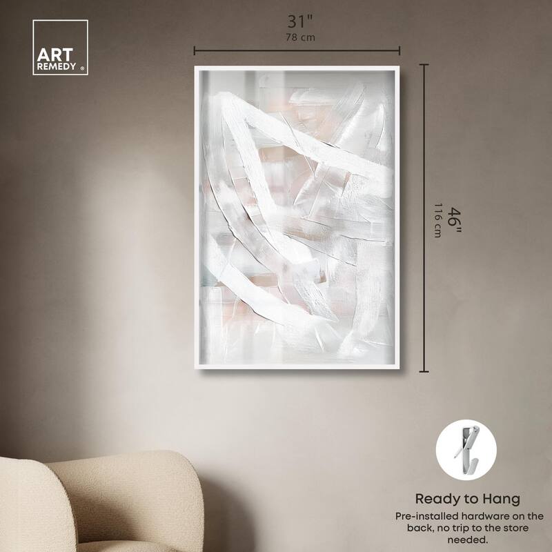 Thick White Texture I Shadowbox by Art Remedy