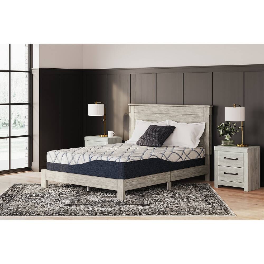Signature Design by Ashley 12 Inch Chime Elite 2.0 White/Blue Mattress