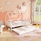 preview thumbnail 14 of 19, Twin House Bed with Trundle and Fence Rail Perfect for Sleepovers