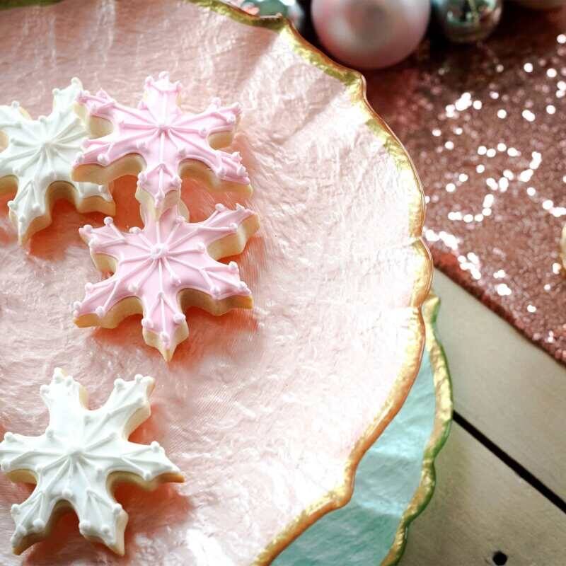 viva by VIETRI Baroque Glass Pink Service Plate/Charger