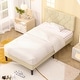 preview thumbnail 4 of 7, 2 Pcs Twin Bed Frames with Adjustable Headboard, Modern Linen Upholstered Platform Bed w/Button Tufted Headboard