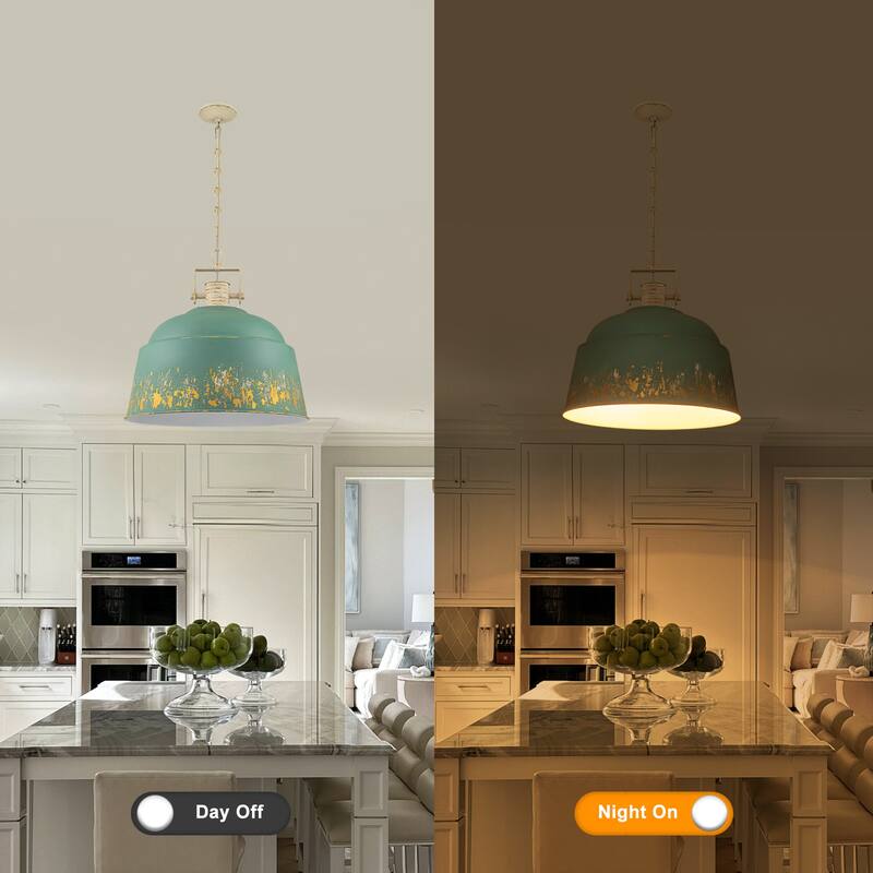 3-Light Industrial Pendant Light with Distressed Metal Dome Shade - 3-Lights