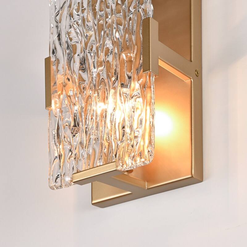 KAWOTI Glam 1- Light Wall Sconce with Textured Glass Shade