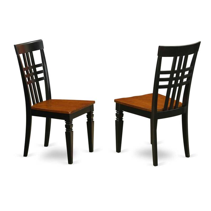 3-Piece Black and Cherry Finish Solid Wood Top Dining Table Set