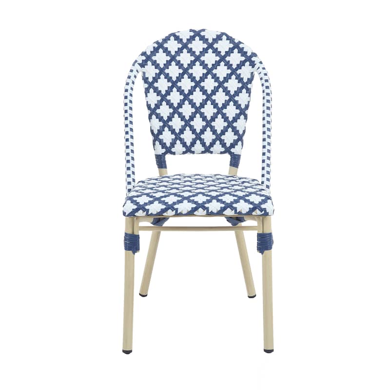 Portia French Metal Wicker Outdoor Bistro Chairs (Set of 2) by Furniture of America - Set of 2