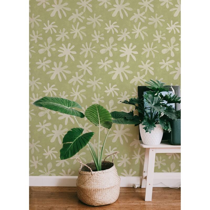 Alja Horvat Sage Field of Flowers Peel & Stick Wallpaper