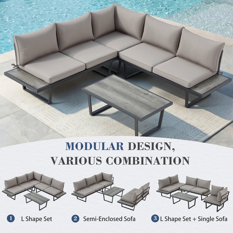 4-Piece Outdoor Patio Conversation Set with Coffee Table – All-Weather Furniture for Garden, Pool & Balcony