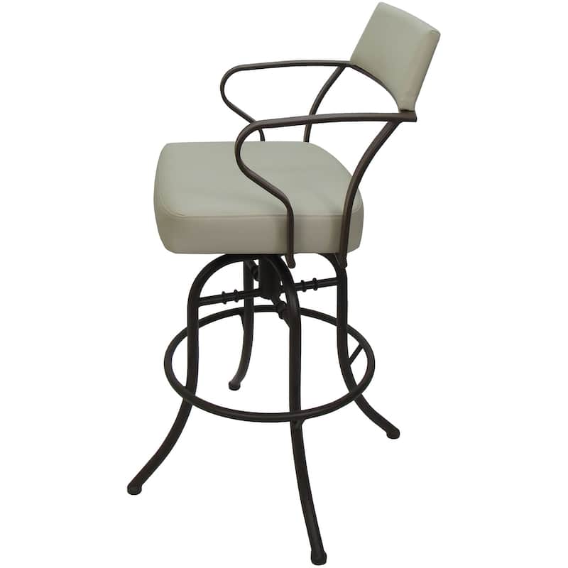 Carolina Beige Swivel Tilt Bar Height 30" Metal Bar Stool - 30" Seat