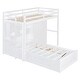preview thumbnail 5 of 16, Twin Size Hydraulic Storage Bed with Drawers, Wood Bunk Bed Frame with Wardrobe, Shelves, Ladder and Guardrails for Kids, Teens