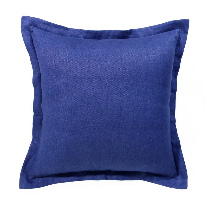 Sevita Hand-Woven Solid Linen Throw Pillow, 20" x 20"