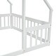 preview thumbnail 19 of 26, Full Wood House-Shaped Floor Bed with Fence, Guardrails