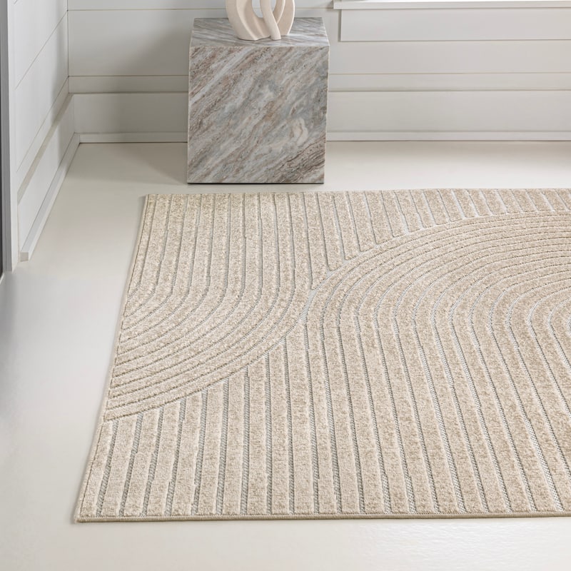 JONATHAN Y Odense Minimalist Curve Geometric Gray/Ivory Area Rug