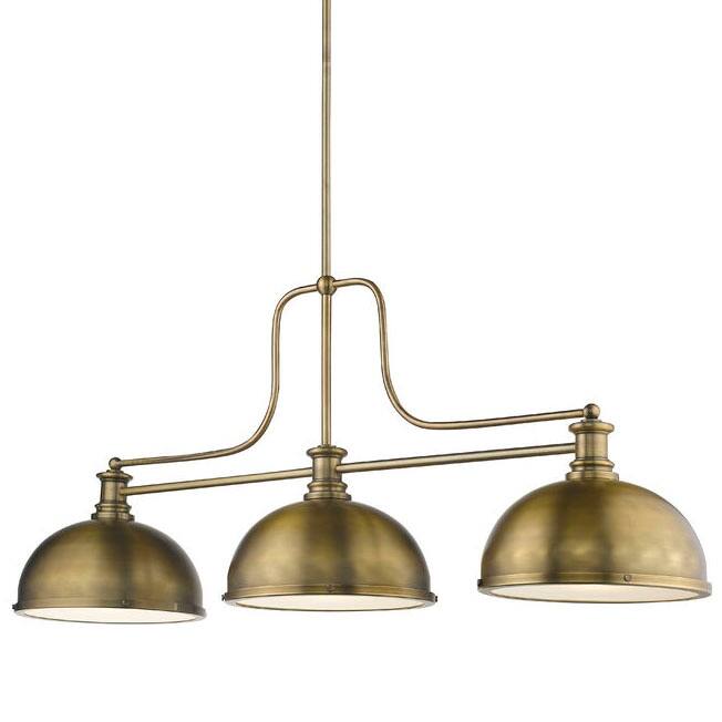 Bellevue ZCH30012 Agnes 3 Light 52" Wide Billiard and Linear - Heritage Brass