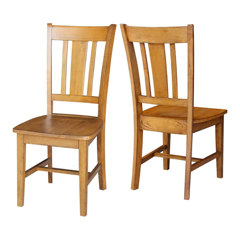 36" Round Top Pedestal Dining Table with 2 San Remo Chairs - 3 Piece Set