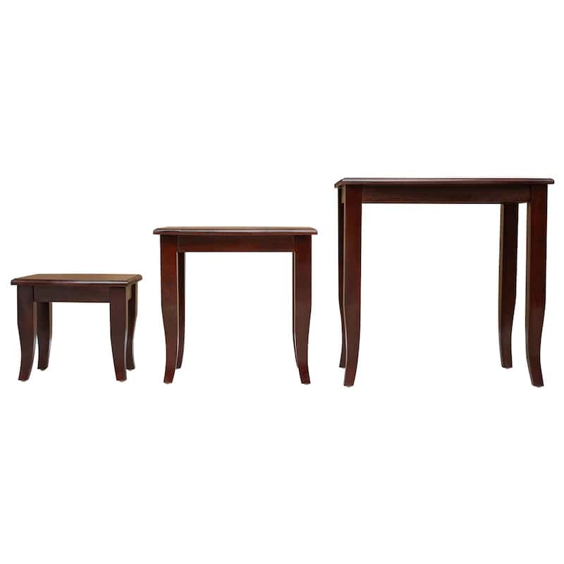 vidaXL Nesting Side Tables 3 pcs Brown Solid Mahogany Wood - 23.62 x 17.72 x 23.82 in