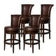 preview thumbnail 107 of 110, Maven Lane 31" Pullman Swivel Bar Height Kitchen Stool Set of 4 - Dark Walnut Vegan Leather
