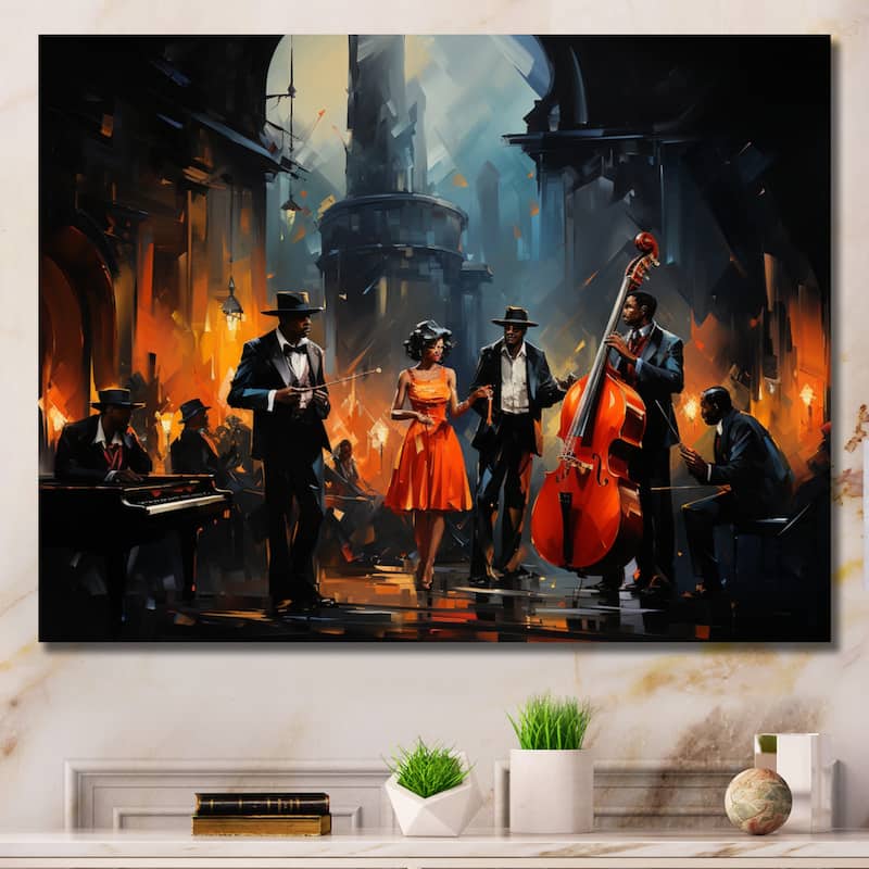 Designart "Music In Harlems III" African American Wall Art Living Room