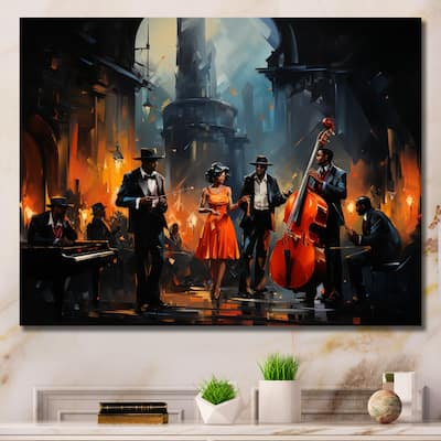 Designart "Music In Harlems III" African American Wall Art Living Room