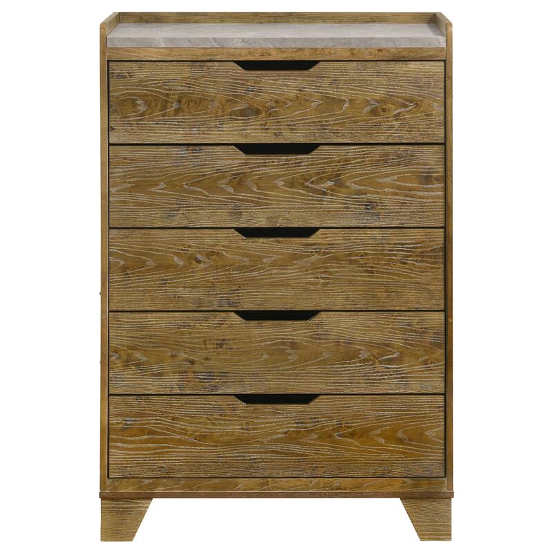 Henderson 5-drawer Bedroom Chest of Drawers Medium Oak