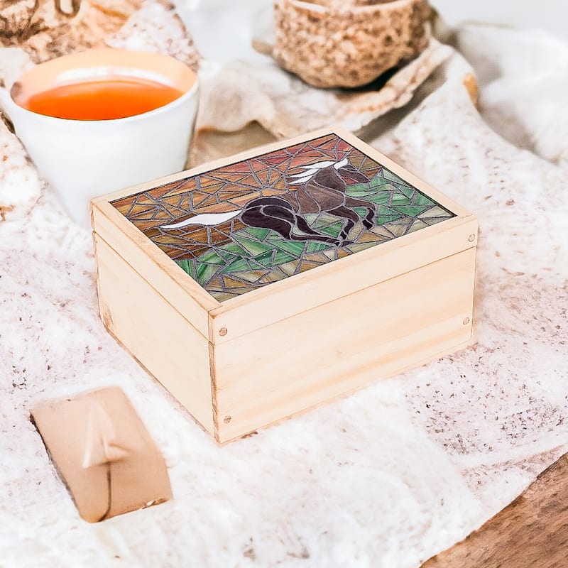 Novica Handmade Delightful Liberty Wood Tea Box