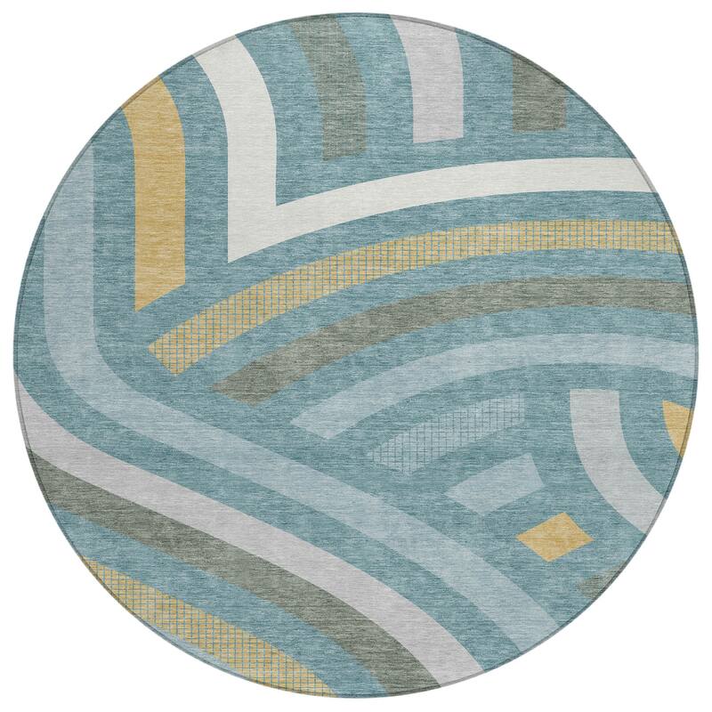 Machine Washable Indoor/ Outdoor Modern Jalen Chantille Rug