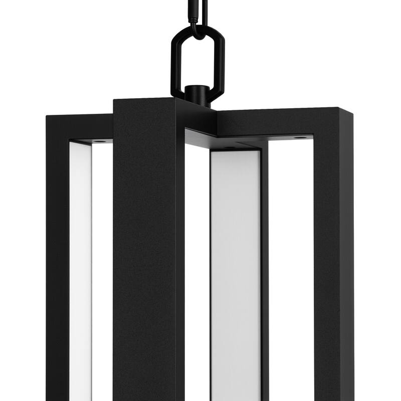 20" Outdoor Pendant Lights LED Black Exterior Ceiling Hanging Lantern - 20.2 inch