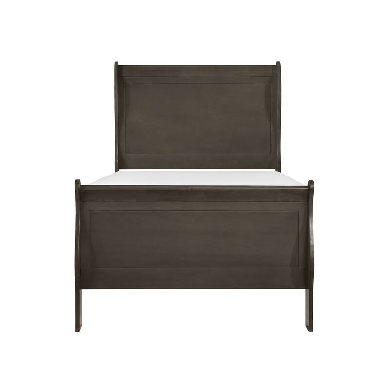 Monty Stained Gray Sleigh Bed - Twin