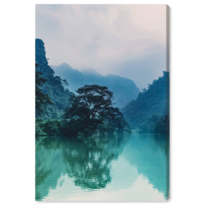 Wynwood Studio Canvas Nature and Landscape River Water and Teal Green and Tropical Wall Art Canvas Print