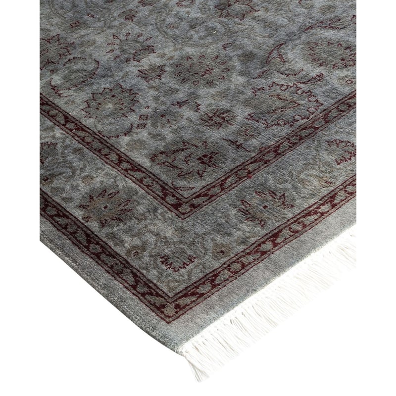 Overton Hand Knotted Wool Vintage Inspired Modern Contemporary Overdyed Gray Area Rug - 3' 1" x 5' 4"