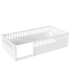 preview thumbnail 13 of 25, Twin Wooden Floor Bed Frame with Safety Fence, Low to Ground Design for Kids' Bedroom & Playroom, Easy Assembly, Natural