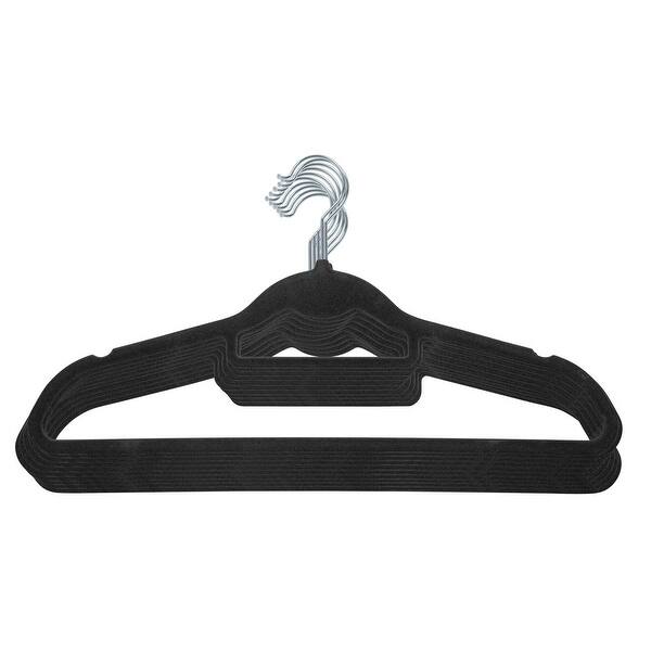 slide 1 of 5, IRIS Non-Slip Clothes Hanger in Black, Set of 10