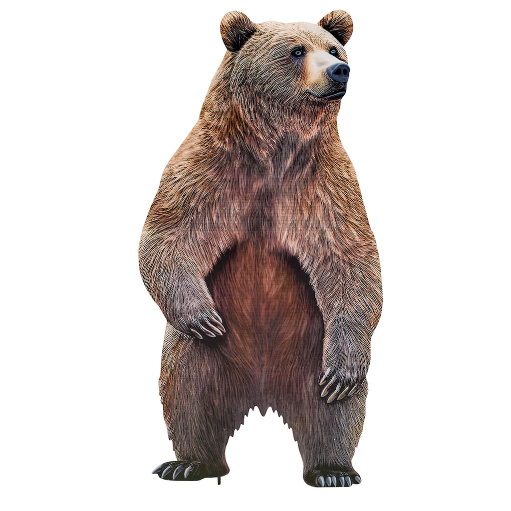 Photo Realistic Bear Outdoor Garden Stake - 12.25 x 30 x 1
