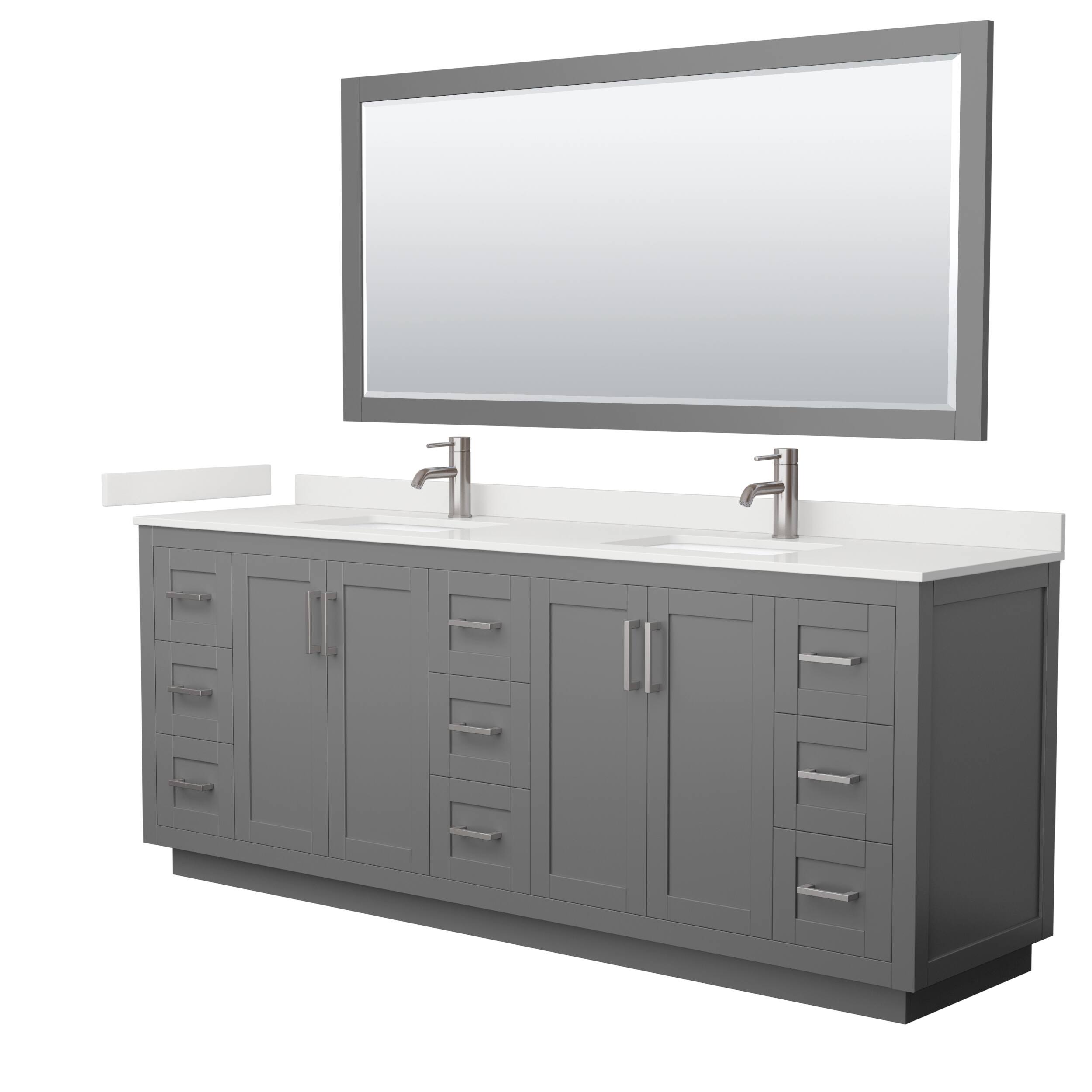 Option Dark Gray, Nickel Trim, White Quartz Top