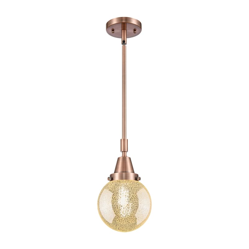 Innovations Lighting 447-1S-11-6 Beacon Pendant Beacon 6" Wide Mini - Antique Copper / Mercury