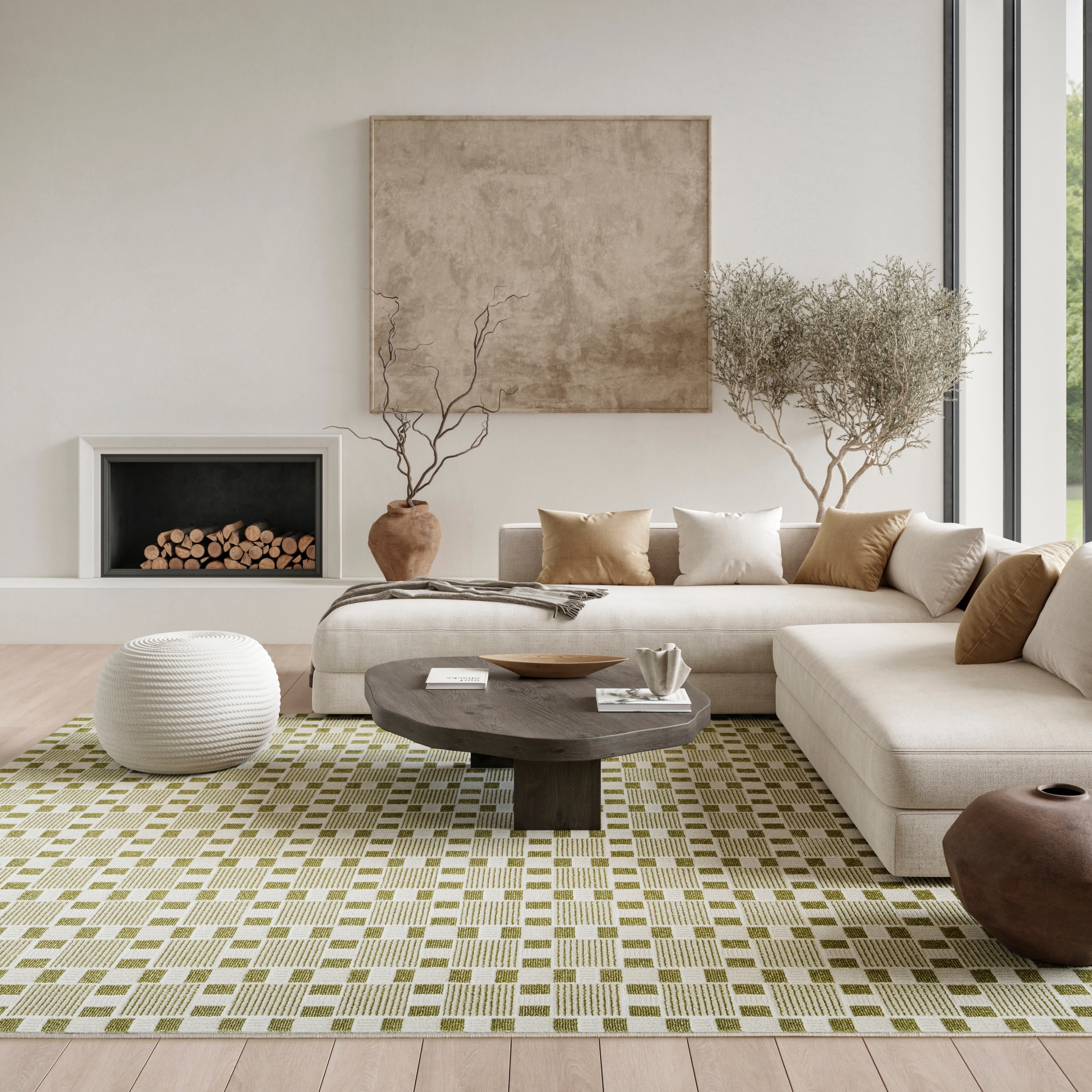 Nourison Nordic Indoor only Green Geometric Area Rug