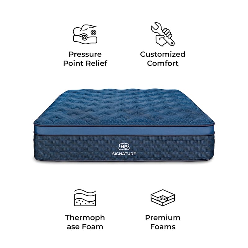 Brooklyn Bedding Signature Hybrid Mattress with Glaciotex Pillowtop - Twin, Firm