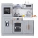 preview thumbnail 2 of 17, Wooden Play Kitchen for Kids with Cookware Playset,Lights & Sounds,20 Accessories and Ice Maker,Microwave,Oven,Range Hood,Sink