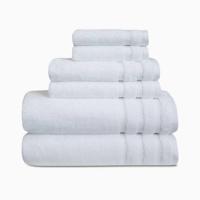 True Comfort Towels - White - 6 Piece Bath Towel Sets
